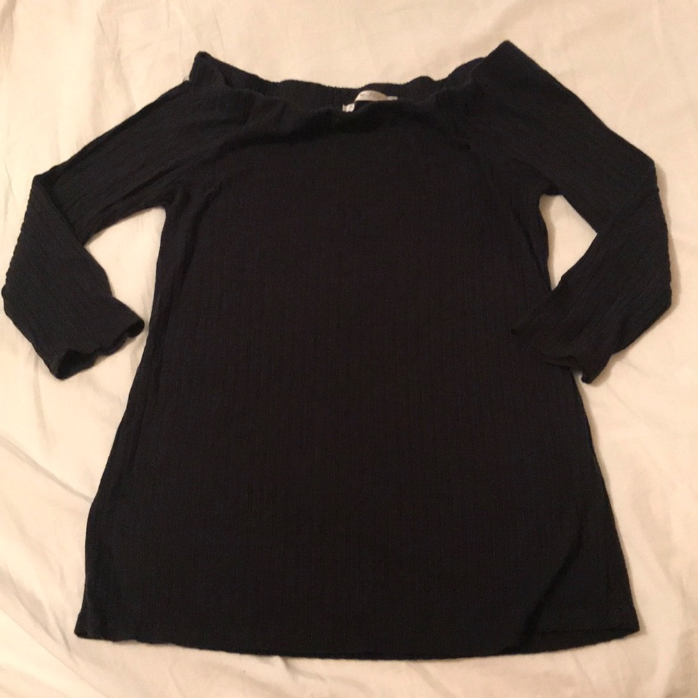 Black off the shoulder shirt